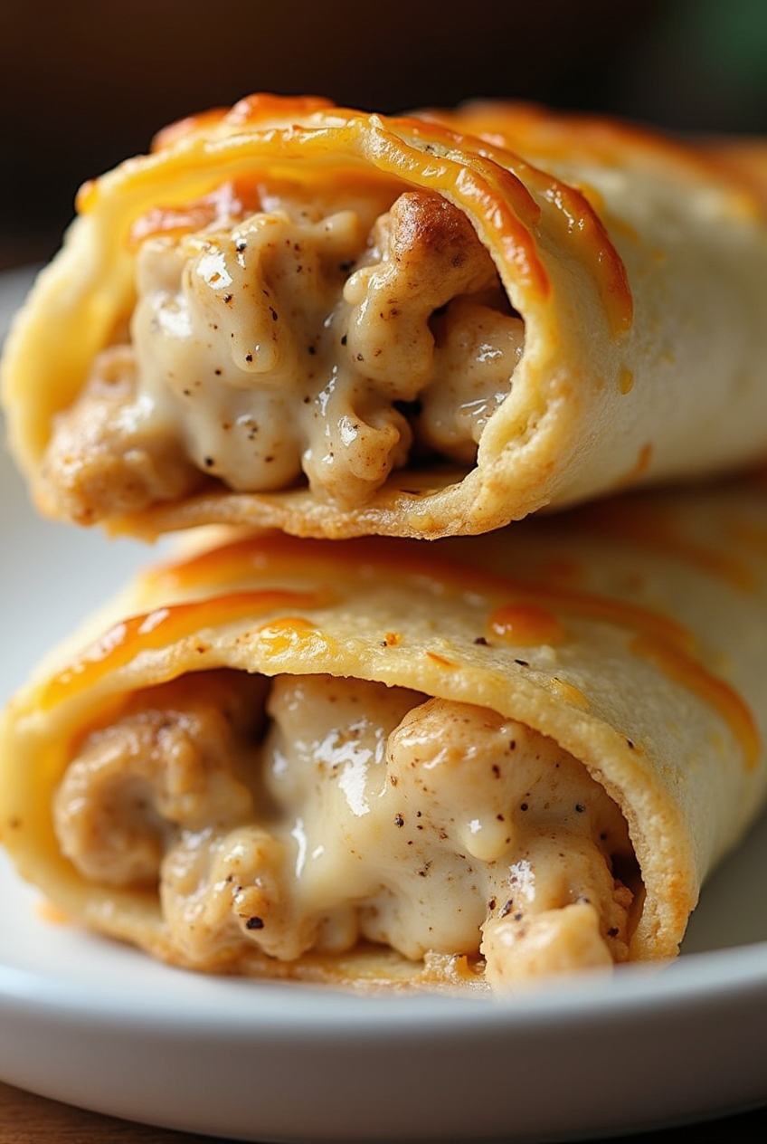 Cheesy Garlic Chicken Wraps