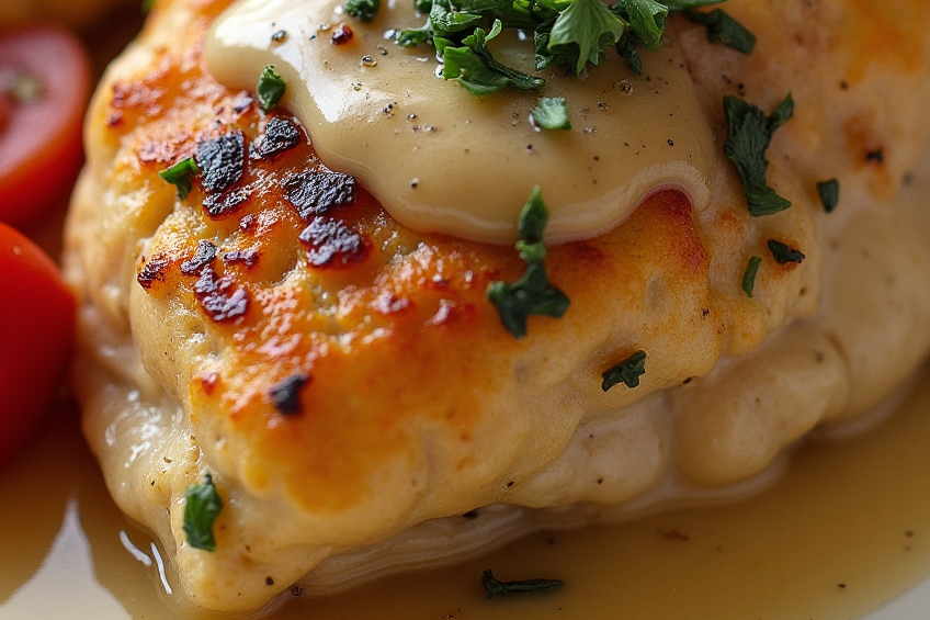 Chicken with Boursin Sauce with Garlic and Fine Herbs recipe