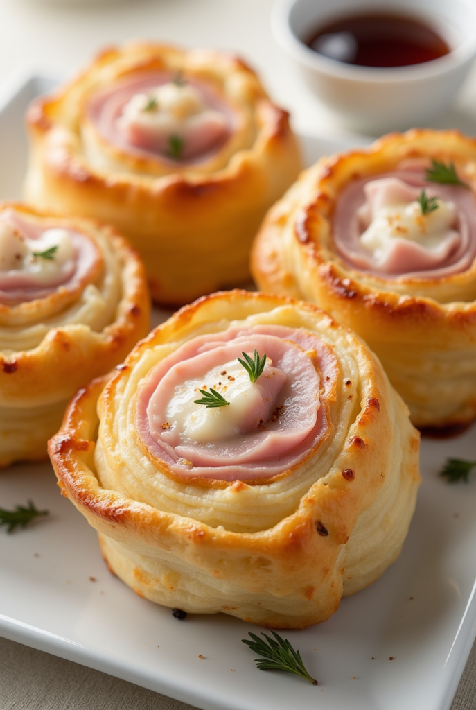 Ham and Cheese Puff Pastry Pinwheels