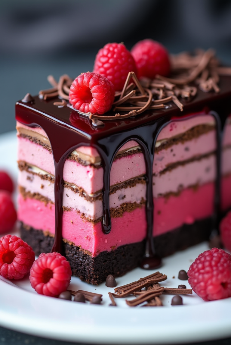 Heavenly Raspberry Chocolate Mousse Cake