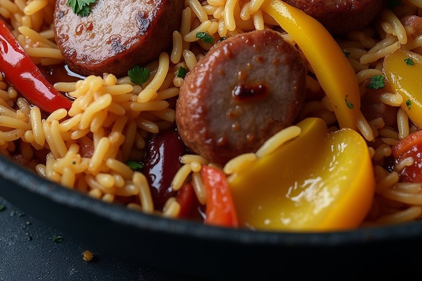 SAUSAGE AND RICE SKILLET