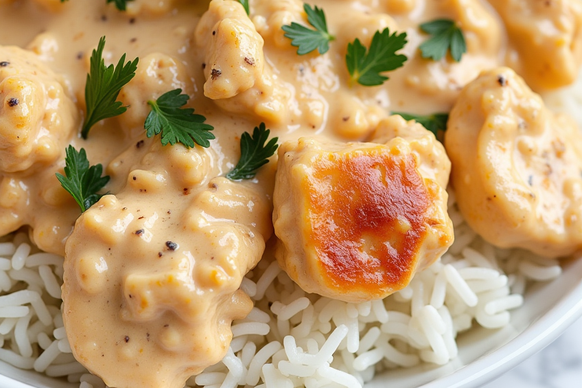 Creamy Smothered Chicken and Rice