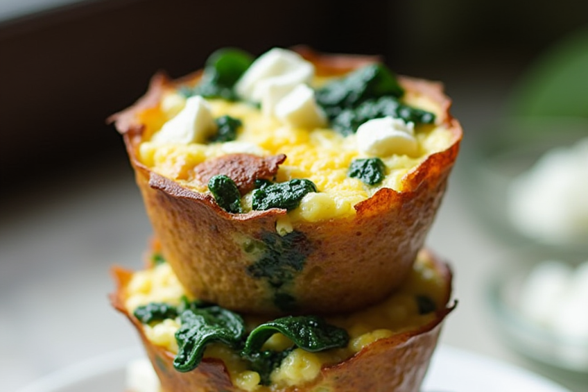 Egg Muffins with Spinach and Feta