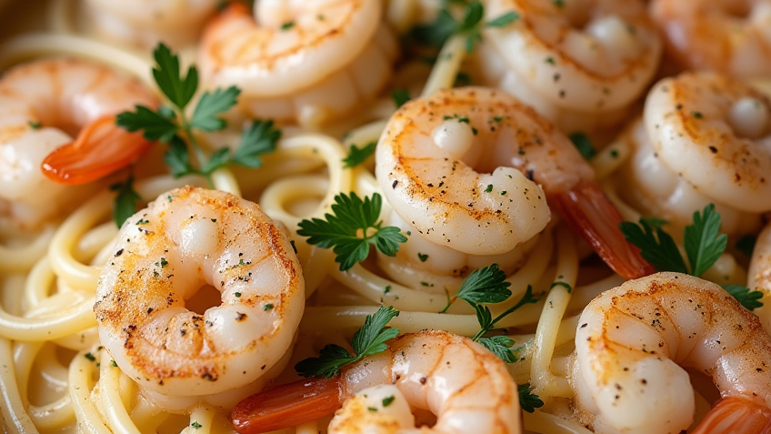 Shrimp Scampi Pasta Bake